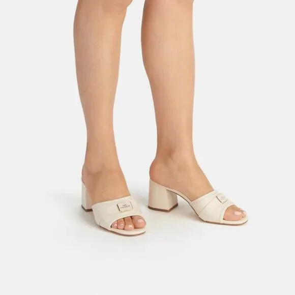 Coach Marcey leather heel sandal slide BRAND NEW! size 9 - Picture 6 of 14